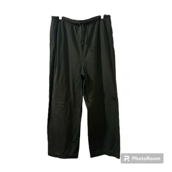 Allen Allen USA Womens Green Pull On Drawstring Wide Leg Pants Size XL - Picture 1 of 10